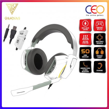 Gamdias HEPHAESTUS E1 Stereo Multi-color Gaming Headset 50mm HD Driver Unit 3.5mm Headphone with Cooling Vent